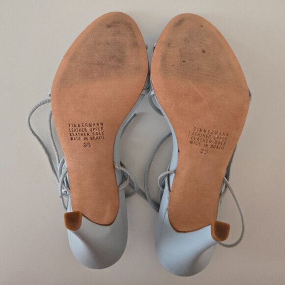 Zimmermann Powder Blue Lace Up High Heels Shoes b71e - Picture 6 of 7